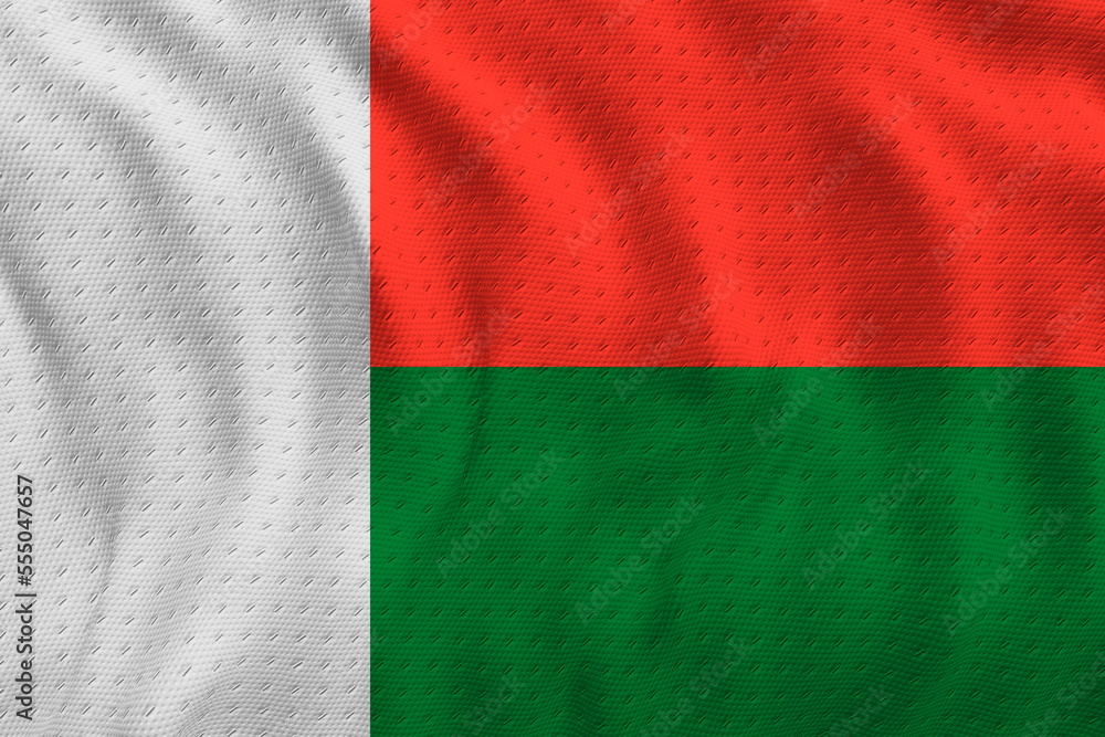 National flag of Madagascar. Background  with flag  of Madagascar.