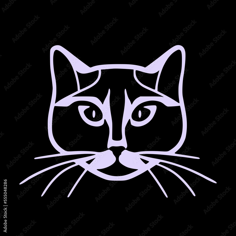 Portrait of a cat. Vector illustration. Minimalism style.