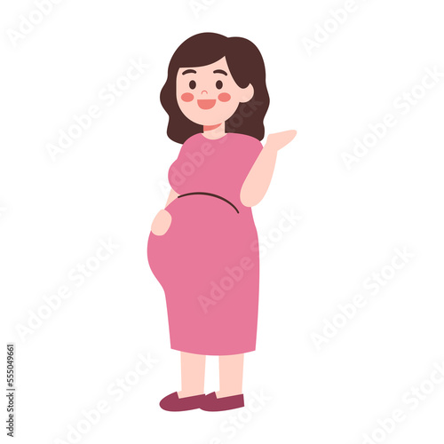 Pregnant Woman with pointing Finger 