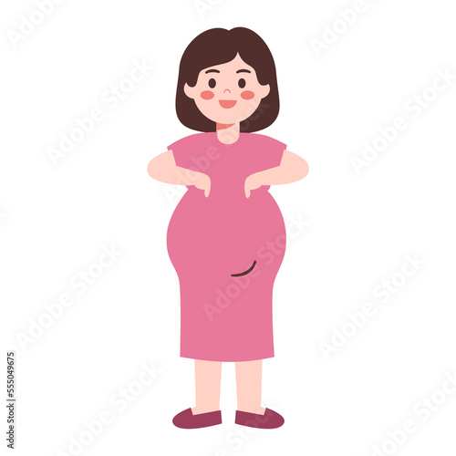 Pregnant Woman with pointing Finger 