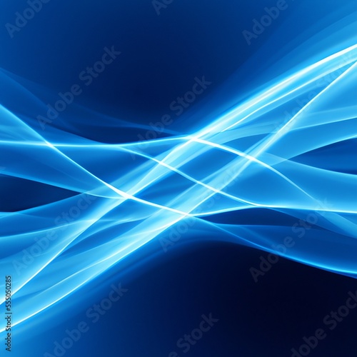 Abstract blue swoosh background with soft smooth elegant waves. Generative AI