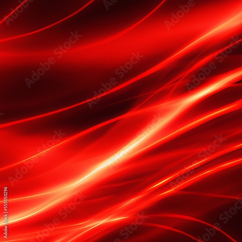 Abstract red swoosh background with soft smooth elegant waves. Generative AI