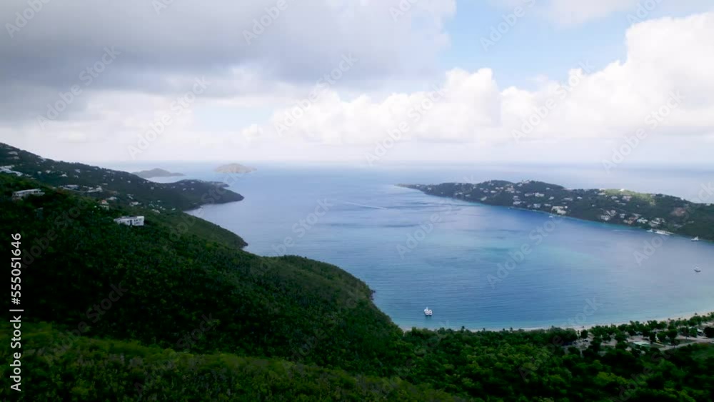 Aerial View of Magens Bay Beach, Saint Thomas, US Virgin Islands. Scenic Coastline on Caribbean Sea Aerial View of Magens Bay Beach, Saint Thomas, US Virgin Islands. Scenic Coastline on Caribbean Sea