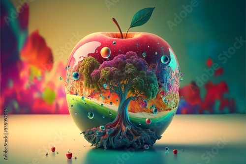 A beautiful dream tale in an apple photo