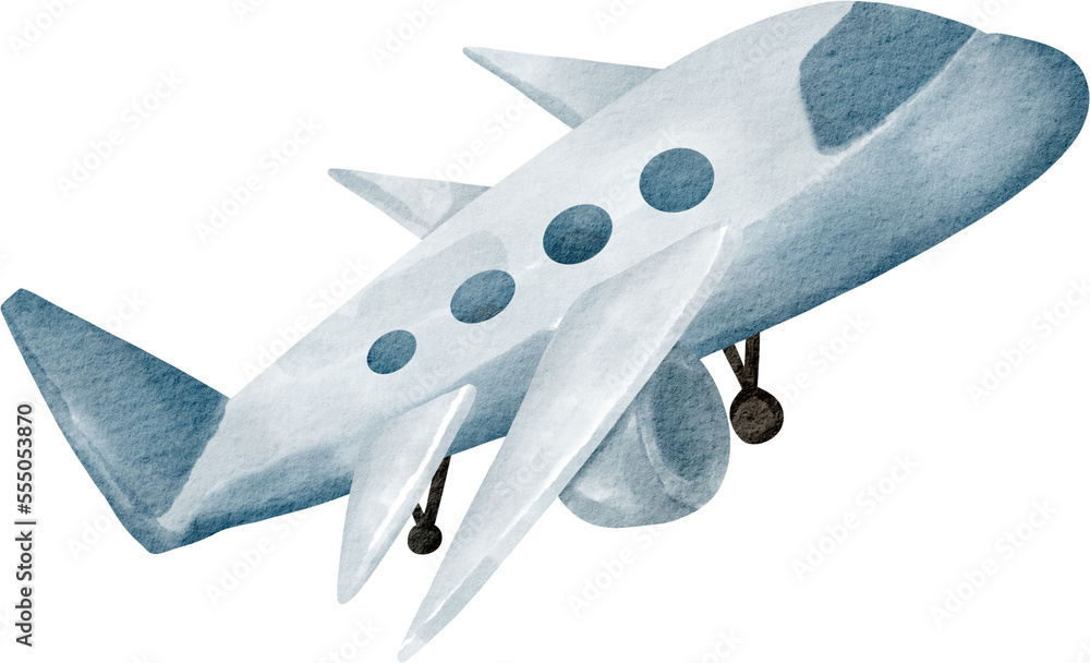 watercolor airplane Stock Photo | Adobe Stock
