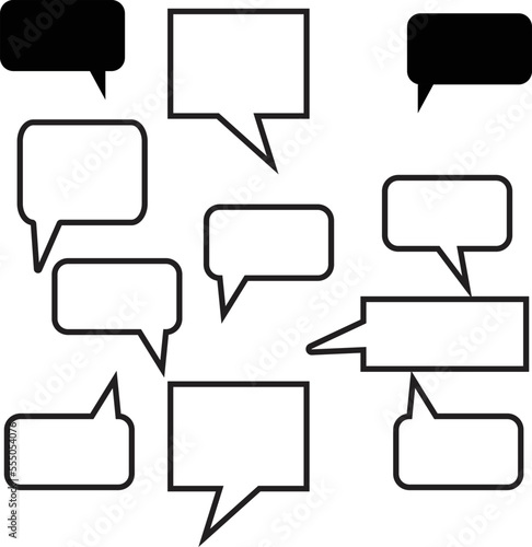 set of speech bubbles