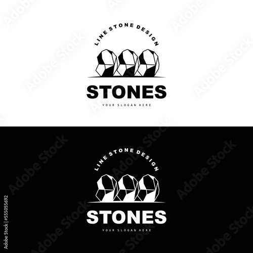 Stone Logo  Vector Stone Modern With Geometry Line Style  Design For Aesthetic Decoration  Brand Modern Product  Simple Icon Abstract Aesthetic Geometry Line