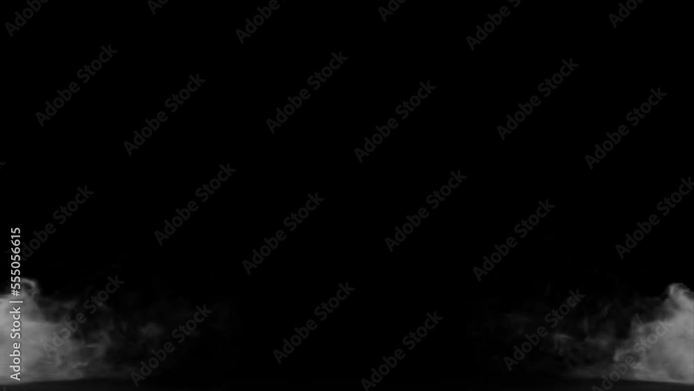 white smoke blowing in from two sides isolated on black background white smoke blowing in from two sides isolated on black background