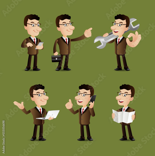 Big nose people Set - men with different pose