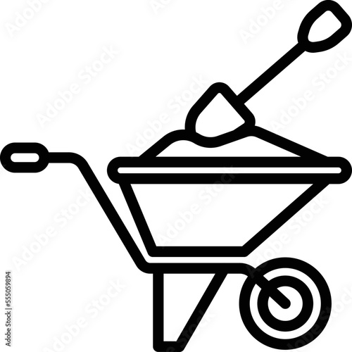 Wheelbarrow Vector Icon
