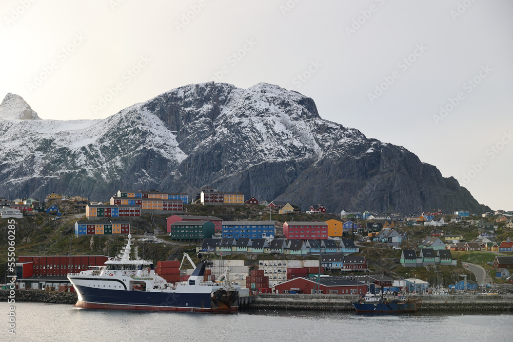 View of the port of Sisimiut, Greenland, Denmark