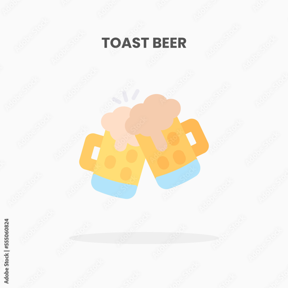 Toast Beer icon flat. Vector illustration on white background. Can used for web, app, digital product, presentation, UI and many more.
