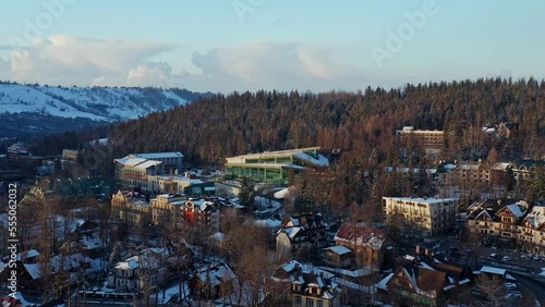 Zakopane Drone Aerial Shot around Thermal baths