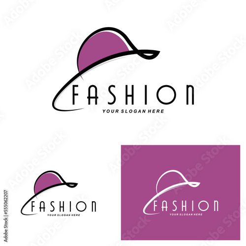Women's Hat Logo Design Illustration Fashion beauty accessories, and product brand care