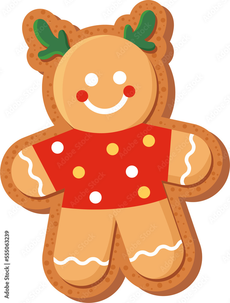 Obraz premium Christmas - Cute Gingerbread Man cookies