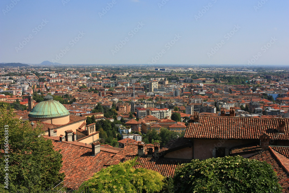 Panorama of Italian city Bergamo