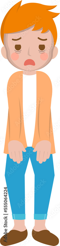 Man tired, overworked, sickness, cartoon comic character vector Man tired, overworked, sickness, cartoon comic character vector