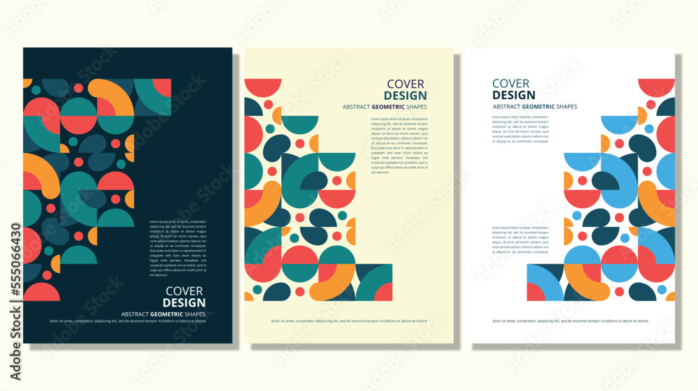 Abstract flat geometric shapes cover design Abstract flat geometric shapes cover design