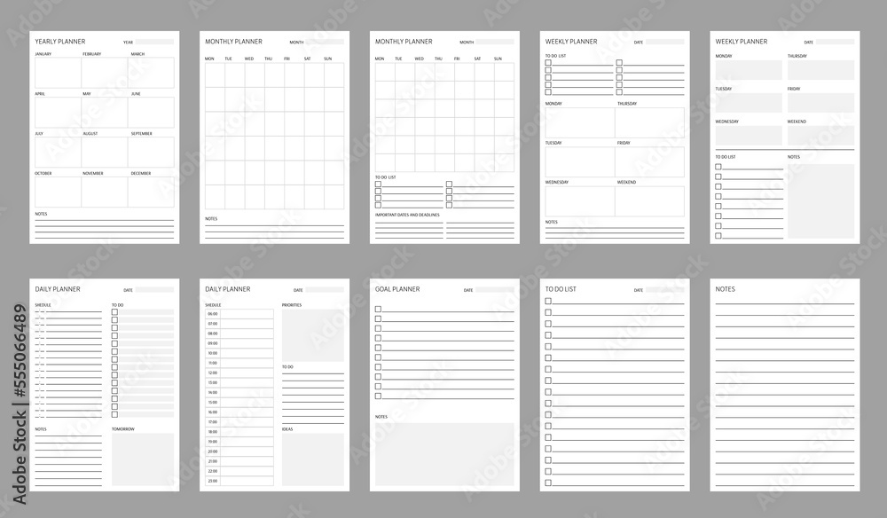 Planner schedule Time organization and management printable timetable Planner schedule Time organization and management printable timetable