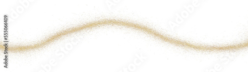 Wavy golden horizontal stripe, plume crumbs. Gold abstract wave sprinkled texture, jewelry dust in black background. Sand particles or pieces. png photo