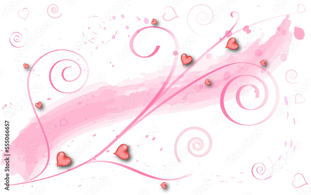 beautiful abstract background of red painted hearts, for Valentine's day	