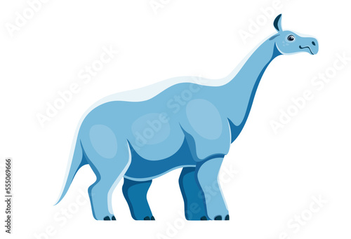 Cartoon Indricotherium extinct mammal character. Ancient wildlife beast  isolated prehistoric rhinoceros animal with long neck. Paleontology  Oligocene epoch herbivorous creature vector cute personage