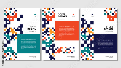 Wallpaper Mural Abstract flat geometric shapes cover design Torontodigital.ca