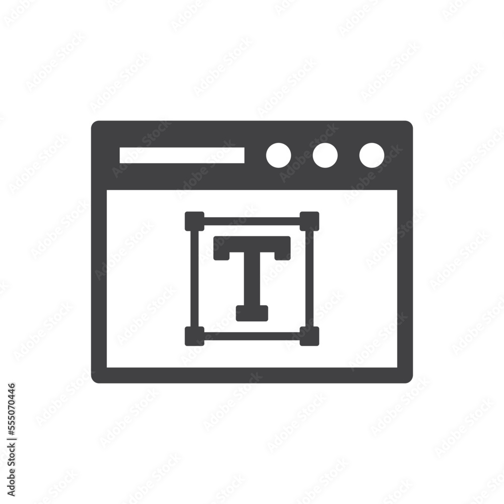 Online Text Icon - Typography Icon Online Text Icon - Typography Icon
