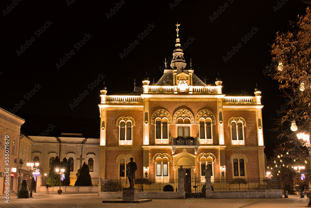 Novi Sad place of worship at night