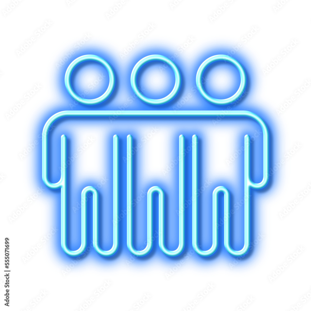 Friendship line icon. Friends group sign. Assistance business. Neon light effect outline icon. Friendship line icon. Friends group sign. Assistance business. Neon light effect outline icon.