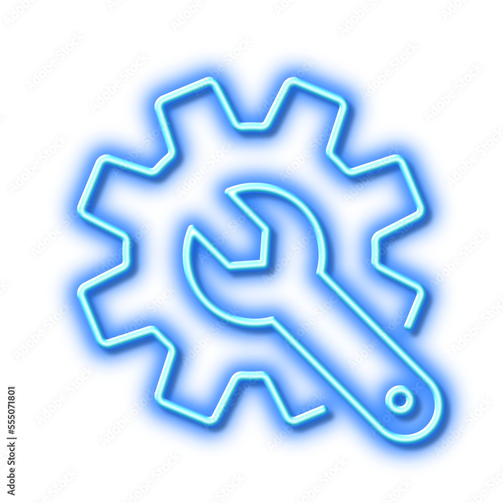 Customisation line icon. Settings or editing sign. Neon light effect outline icon. Customisation line icon. Settings or editing sign. Neon light effect outline icon.