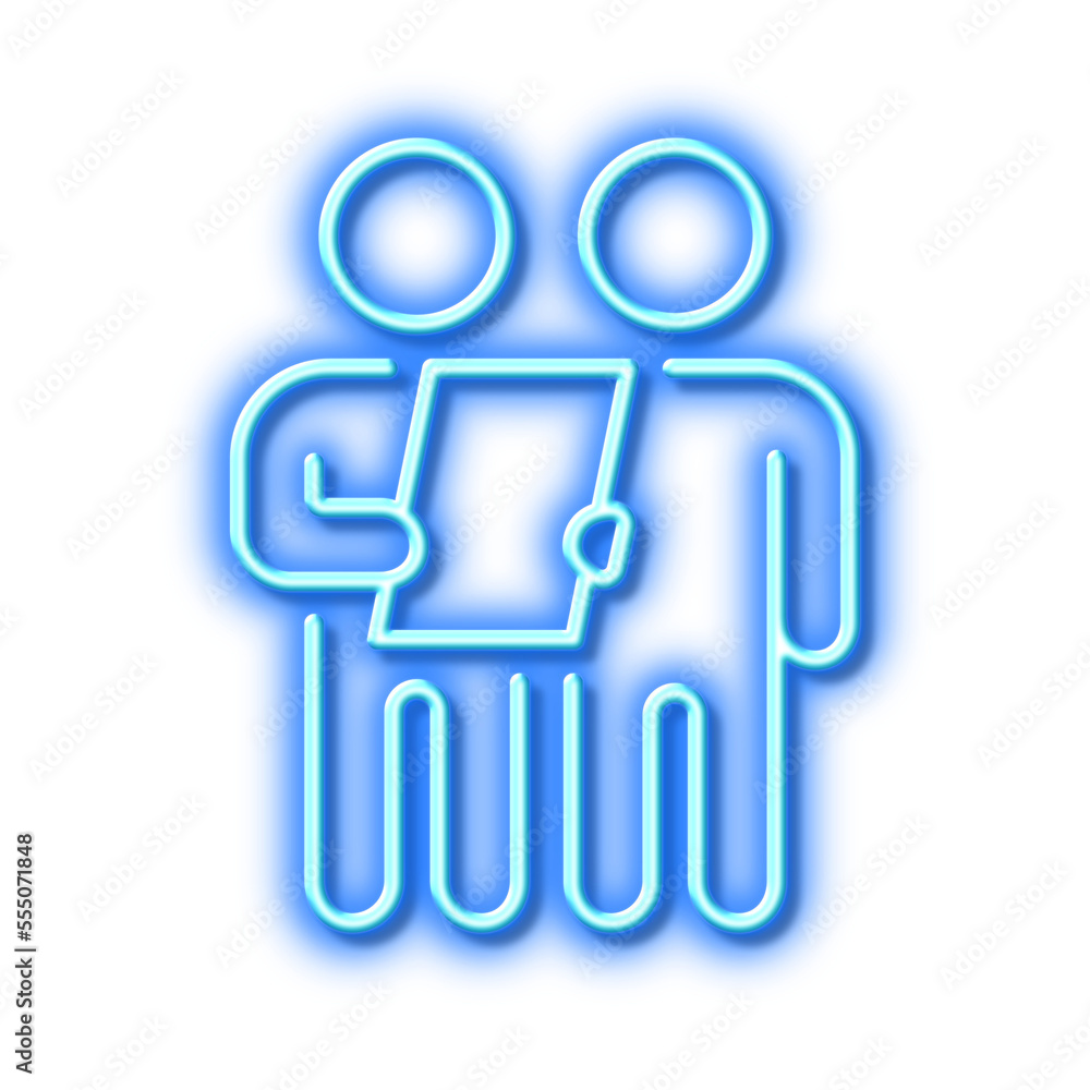 Fototapeta premium Survey line icon. Contract application sign. Agreement document. Neon light effect outline icon.