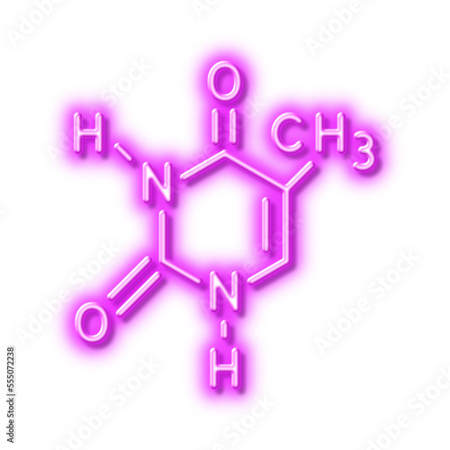 Chemical formula line icon. Chemistry lab sign. Analysis. Neon light effect outline icon. © blankstock