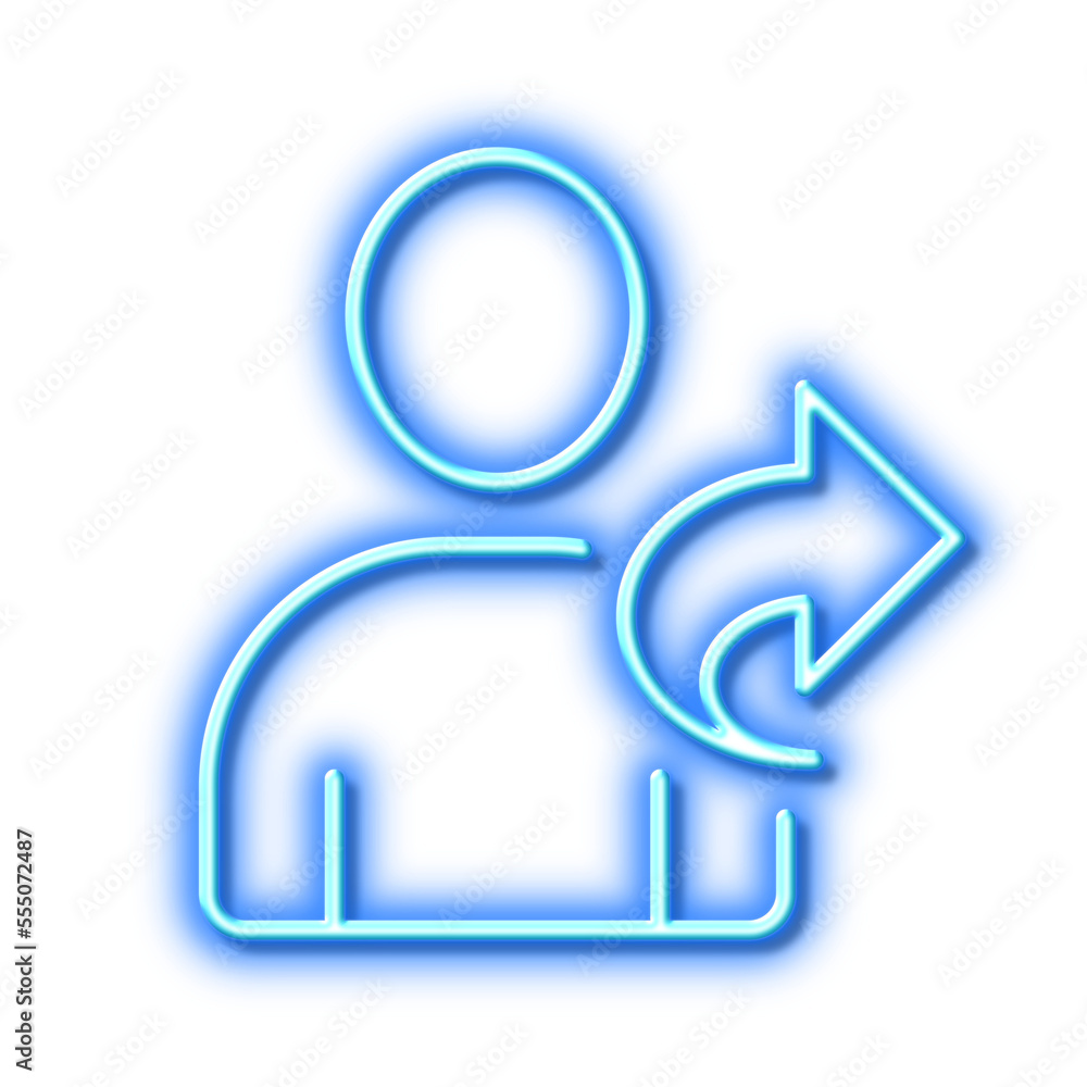 Refer a friend line icon. Share sign. Neon light effect outline icon. Refer a friend line icon. Share sign. Neon light effect outline icon.