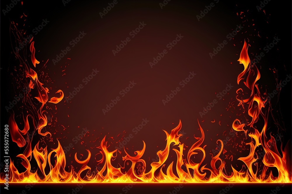 Beautiful flame border. Generative art Beautiful flame border. Generative art