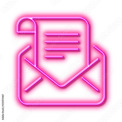 Mail newsletter line icon. Read Message correspondence sign. Neon light effect outline icon.