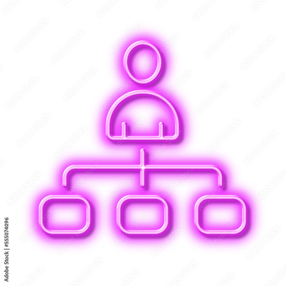 Management line icon. Business strategy sign. Neon light effect outline icon.
