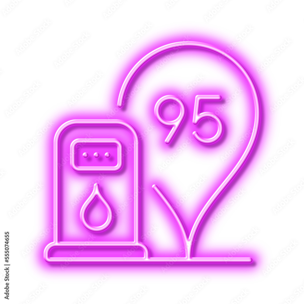 Petrol station line icon. Filling station location sign. Neon light effect outline icon. Petrol station line icon. Filling station location sign. Neon light effect outline icon.