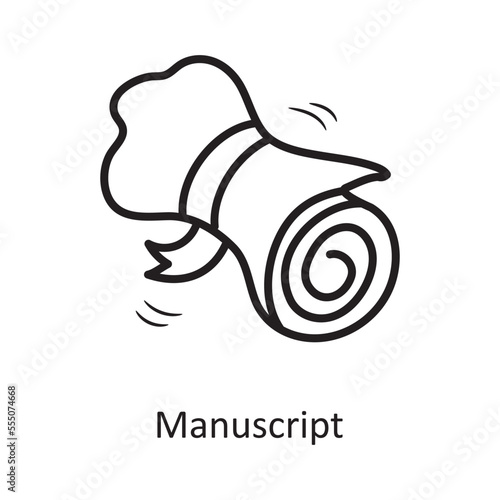 Manuscript Vector Outline Icon Design illustration. Medieval Symbol on White background EPS 10 File