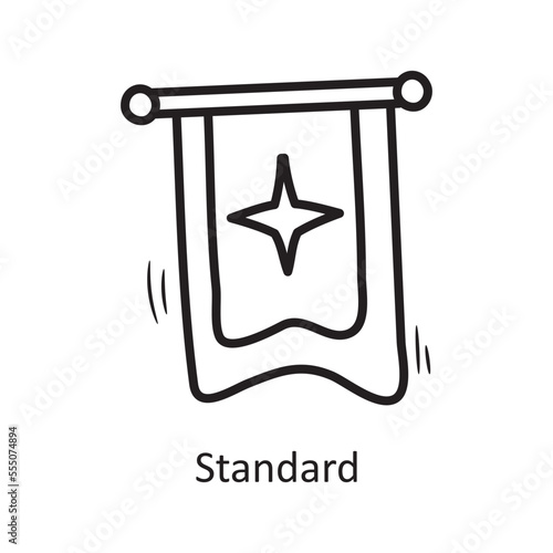 Balzon Flag Vector Outline Icon Design illustration. Medieval Symbol on White background EPS 10 File