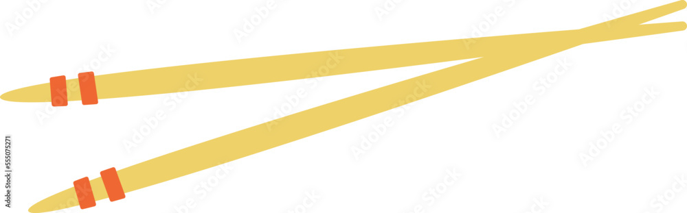Wooden chopsticks flat icon Asian food utensil Wooden chopsticks flat icon Asian food utensil