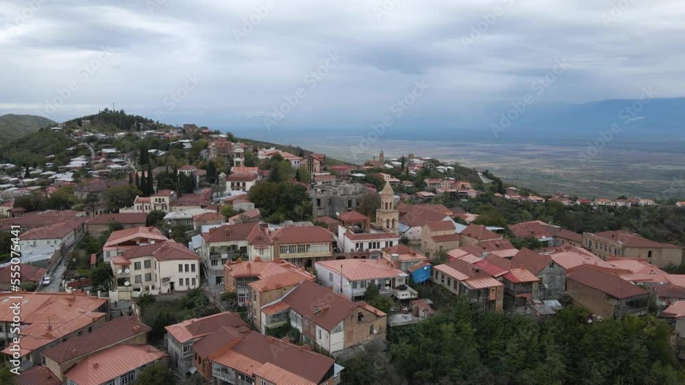 Drone shot view of residential in Kakheti region, Georgia Drone shot view of residential in Kakheti region, Georgia