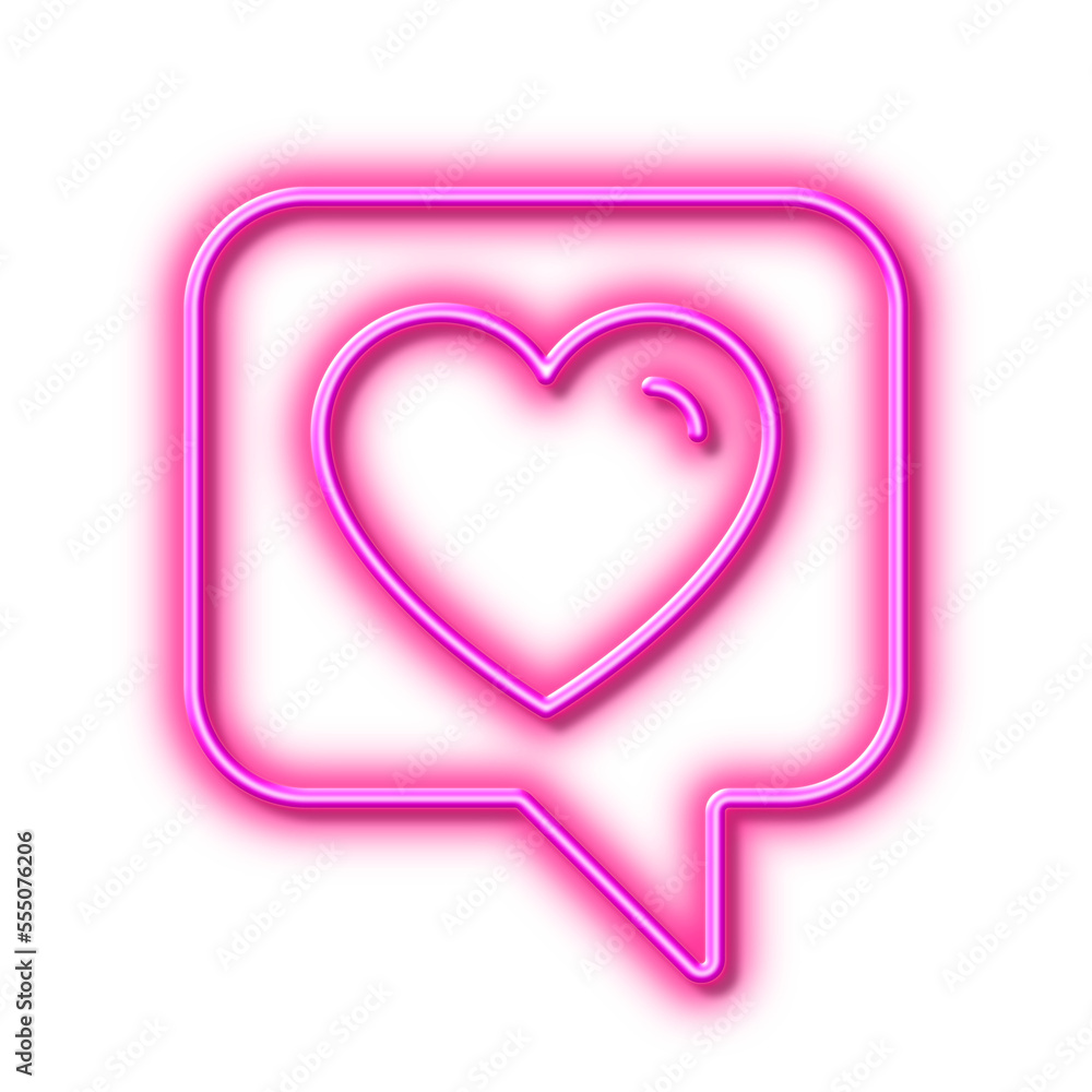 Heart line icon. Favorite like sign. Neon light effect outline icon.