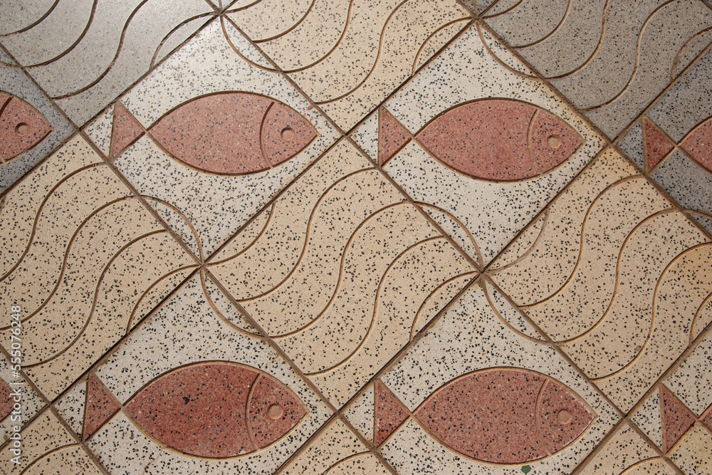 Mosaic with the image of fish