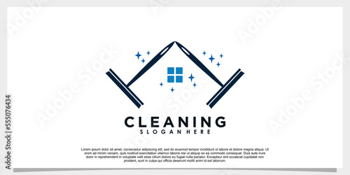 cleaning logo design with abstract concept