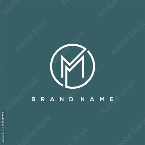 Initial M and MM in circle Logo vector