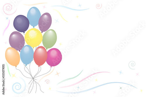 Beautiful background with colorful balloons on a light background	