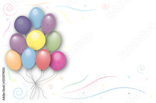 Beautiful background with colorful balloons on a light background
