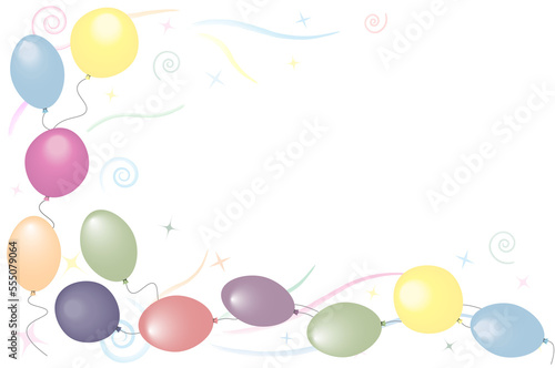 Beautiful background with colorful balloons on a light background