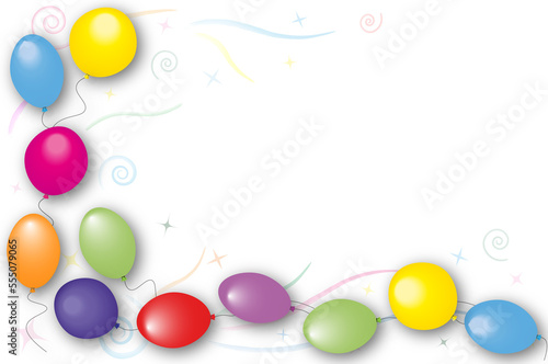 Beautiful background with colorful balloons on a light background